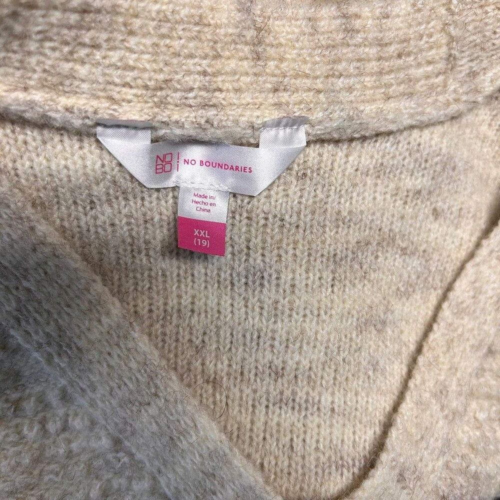 No Boundaries Knit Sweater Vest Womens XXL Beige Button Front V-Neck Boucle - Picture 8 of 10